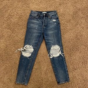 Pacsun Ultra High Rise Slim Dark Wash Jeans Distressed Size 27 New Without Tags